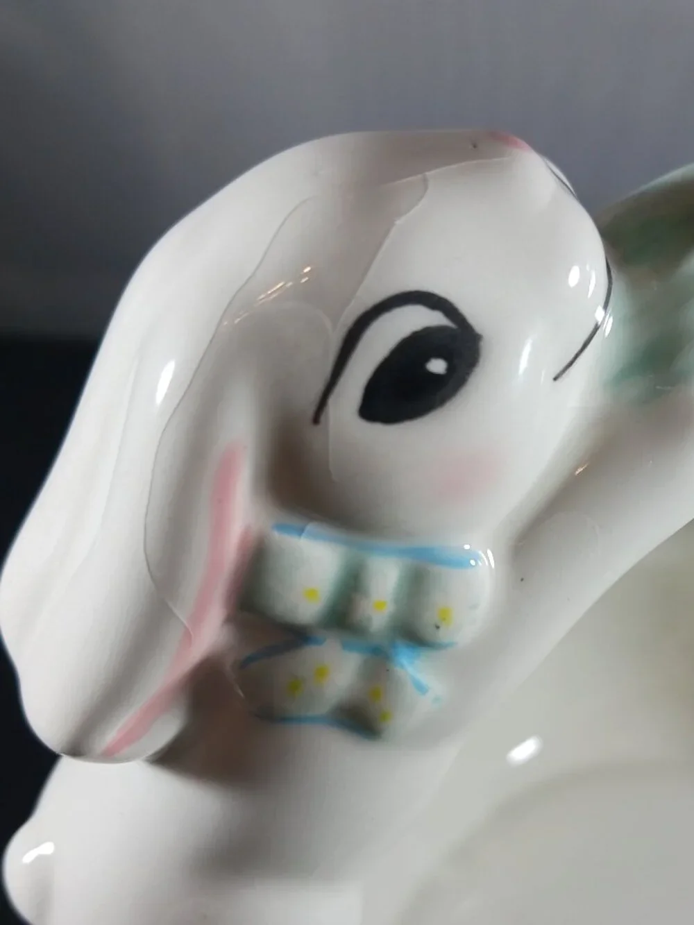 Ceramic Decorative Rabbit Easter Basket 7in x 6in